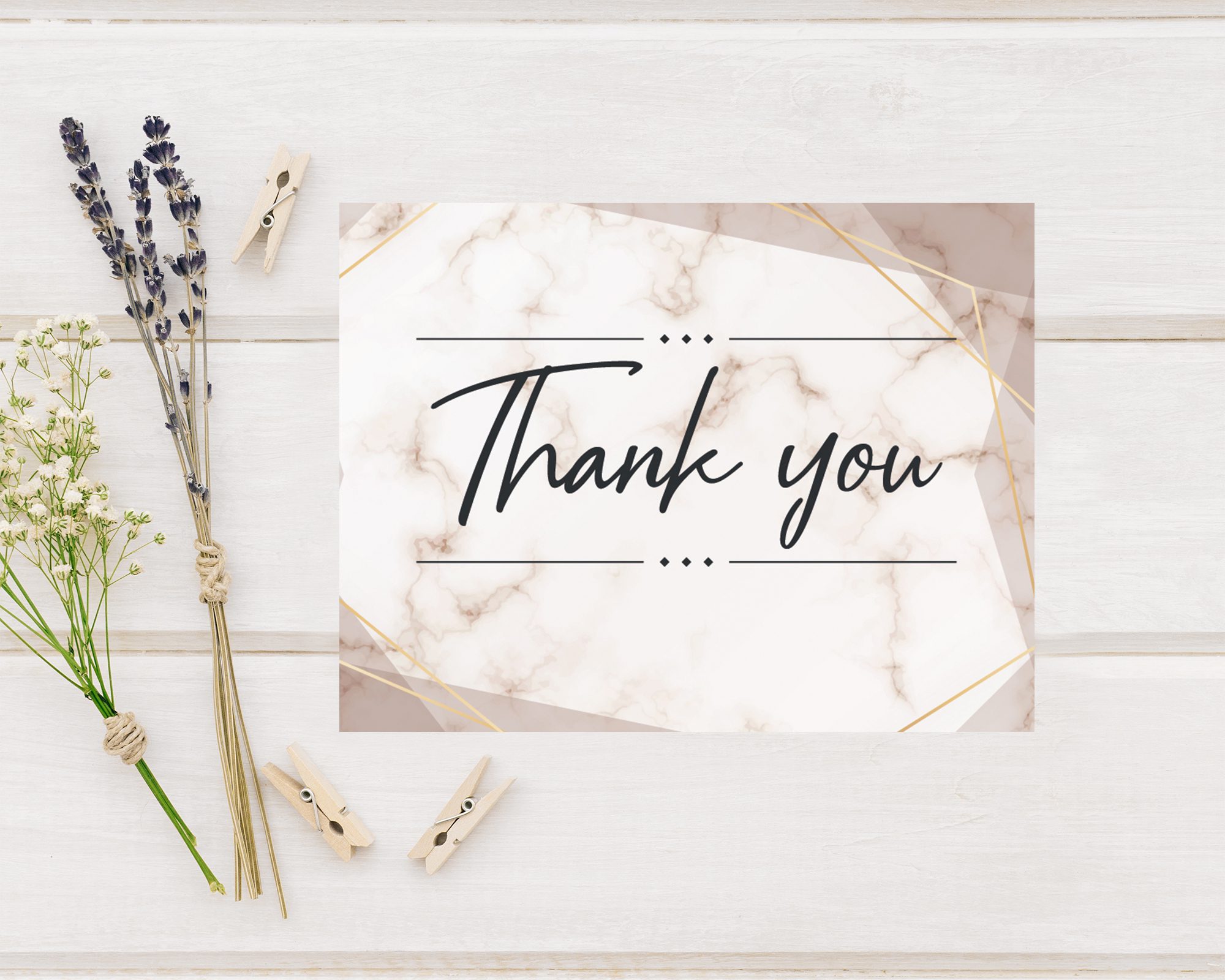 Modern Marble Thank You Card | Go Print Plus