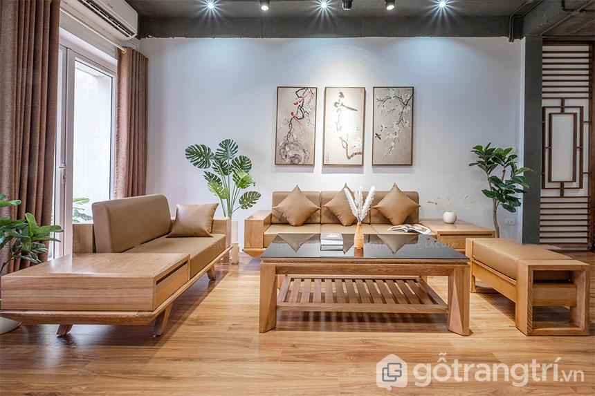 Bàn ghế sofa gỗ sồi nga