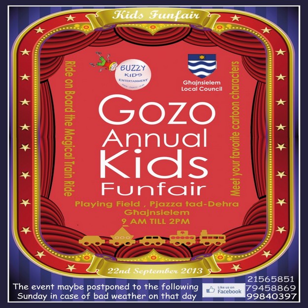 Gozo annual children's funfair in Ghajnsielem next Sunday