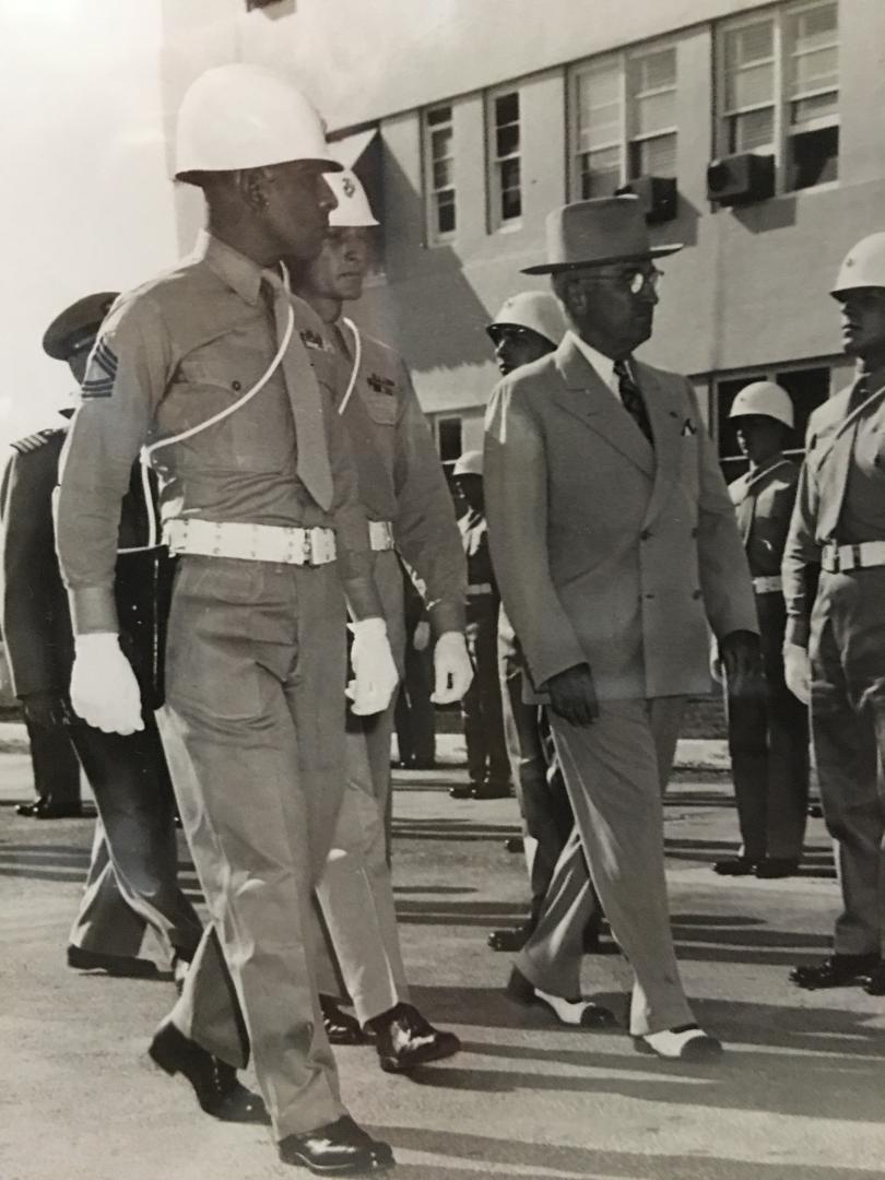 Sgt. Major Rodriguez is military escort to President Truman