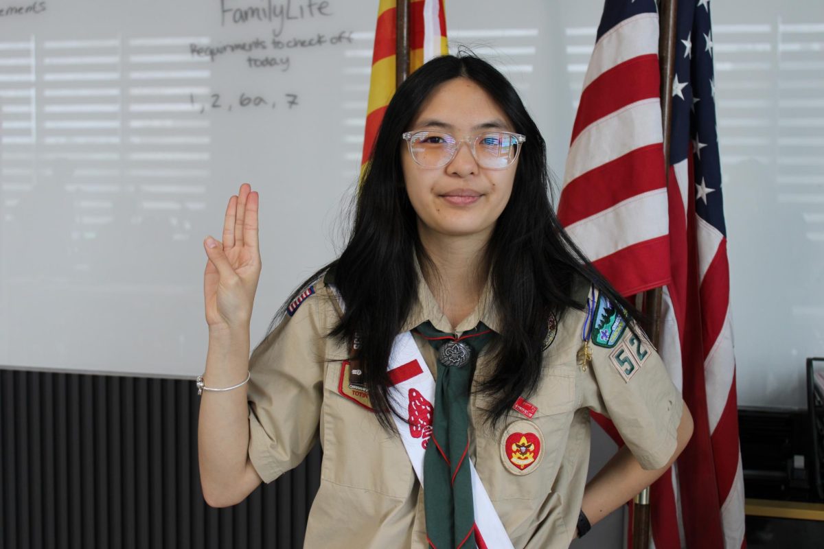  Vy Tran was elected as Senior Patrol Leader, the highest ranking leadership position in Troop 243 — the second female, all-Vietnamese troop in Oregon.
