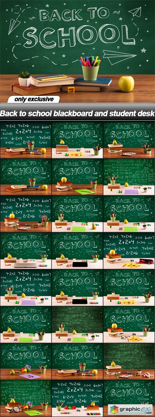 Back to school blackboard and student desk - 25 UHQ JPEG