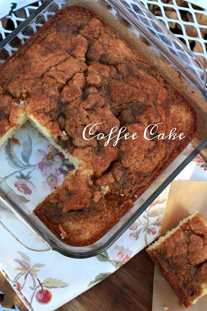 Easy recipe for a favorite coffee cake with a brown sugar crumb topping. Perfect for breakfast with coffee or at break time.