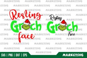 Resting Grinch Face SVG