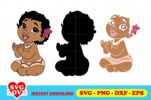 baby moana svg cut file