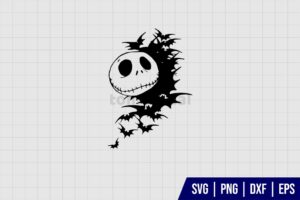 Halloween Jack Skellington With Bat SVG