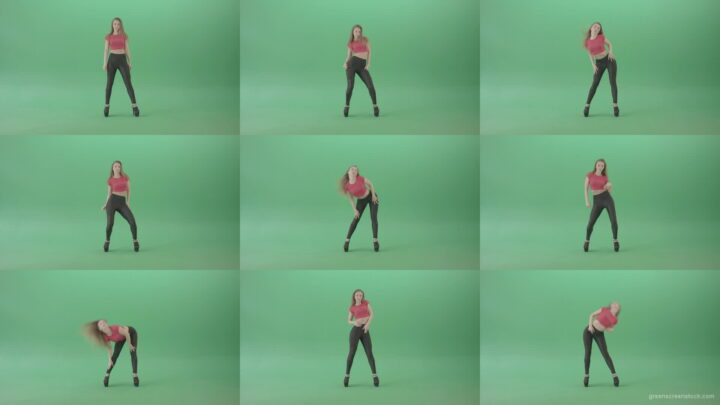 Body-wave-by-strip-dance-girl-on-green-screen-chromakey-4K-Video-Footage-1920 Green Screen Stock