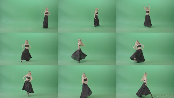 Hot-passion-ballet-girl-in-black-dress-dancing-on-green-screen-4K-Video-Footage-1920 Green Screen Stock