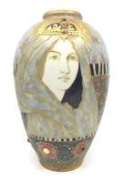 Teplitz Jeweled Portrait Vase