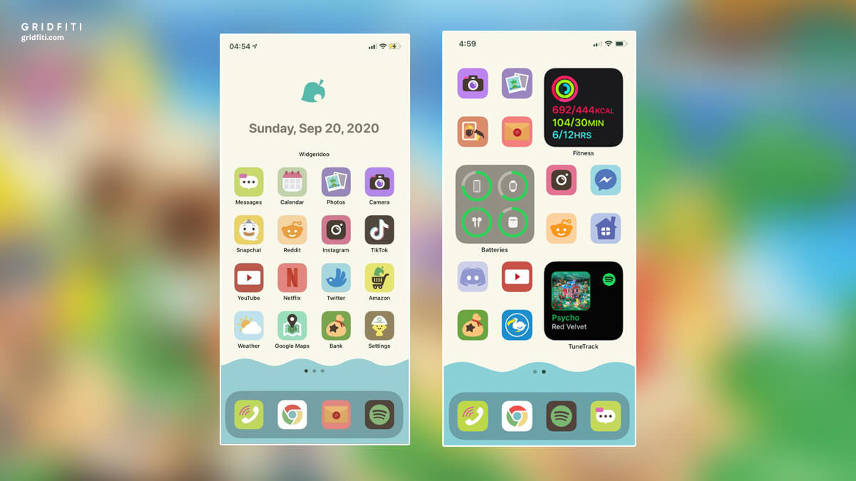 Animal Crossing iPhone Home Screen Layout