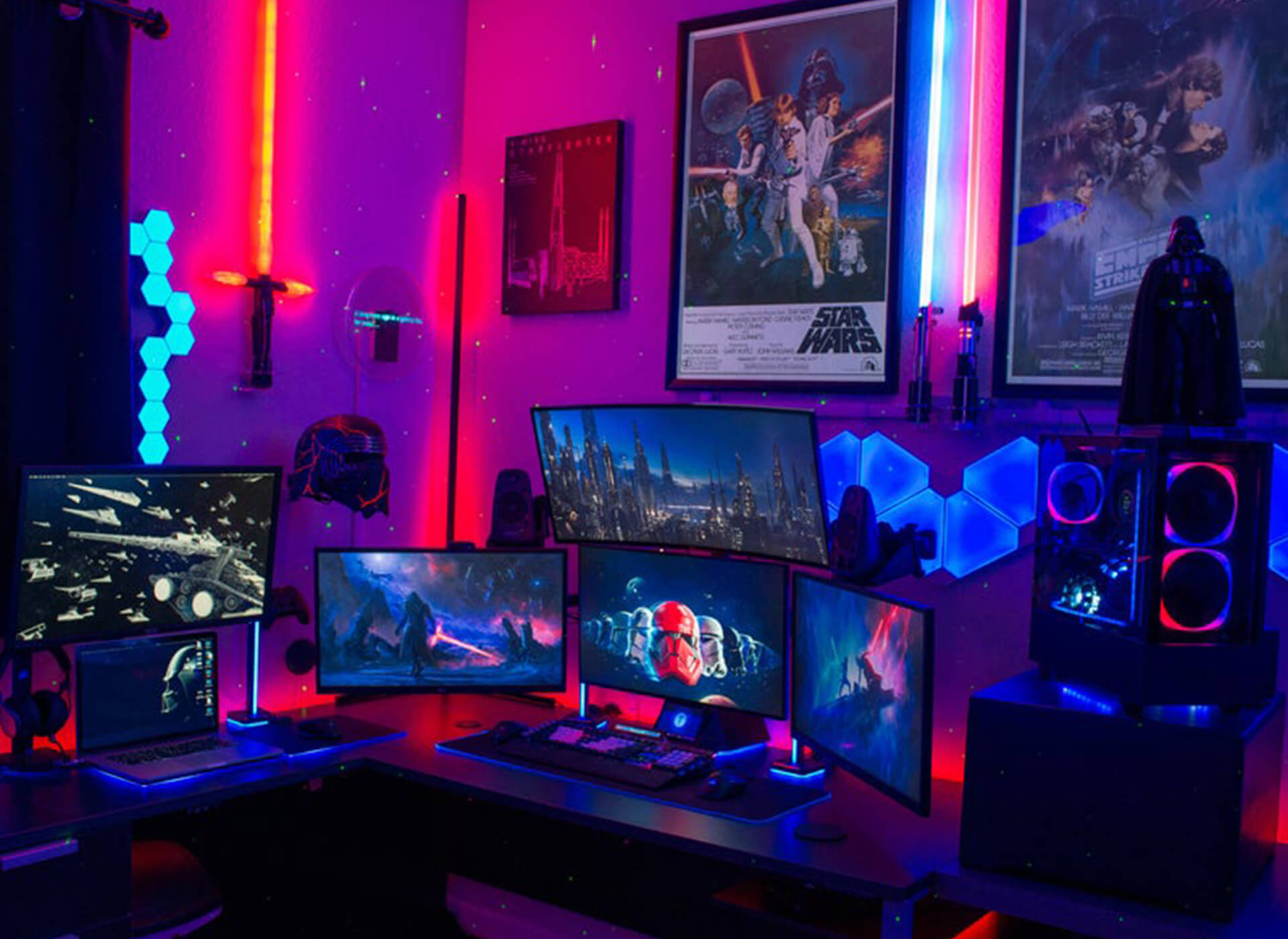 Star Wars Theme Backlit Desk Setup