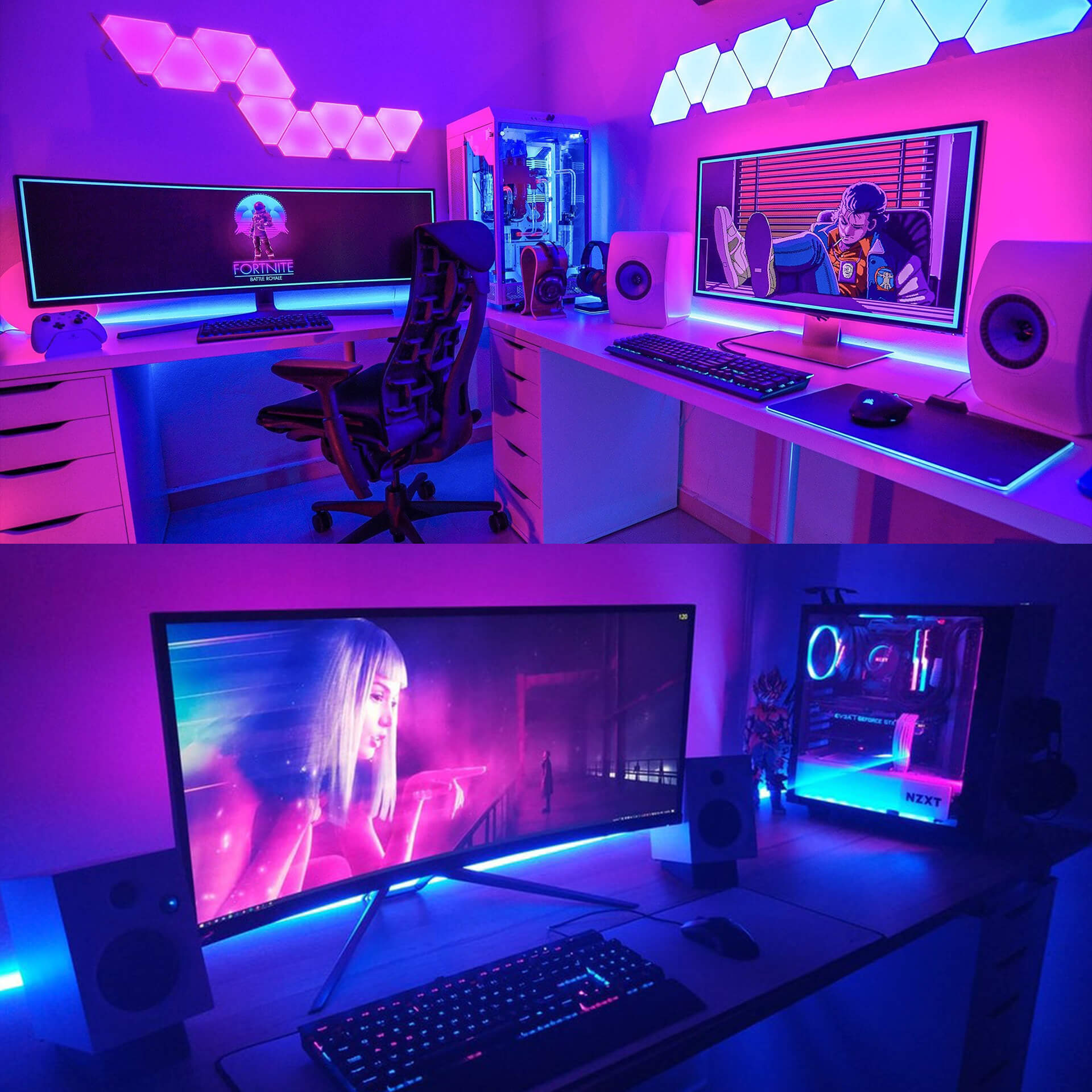 Vaporwave Aesthetic LED Desk Backlight Ideas