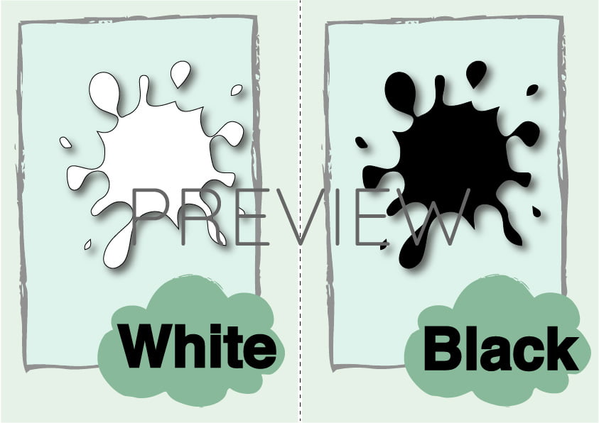 White and Black Flashcard | Gru Languages