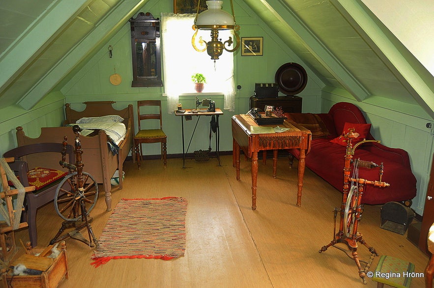 Inside Bustarfell turf house in East-Iceland