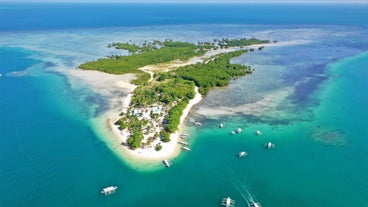 Take a beach trip at Cowrie Island, its name comes from a marine snail with a long, narrow entrance and a shell that is polished, smooth, and patterned.