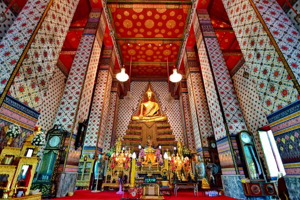 Golden Buddha inside Ubosot of Wat Arun