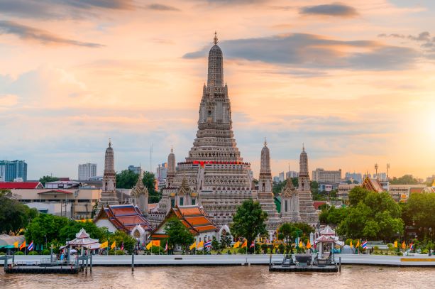 Wat Arun Ratchawararam Temple or the temple of dawn in Bangkok Thailand