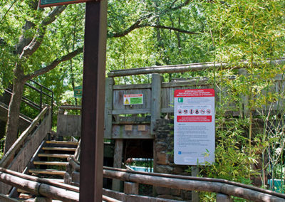 Sign for the different flumes