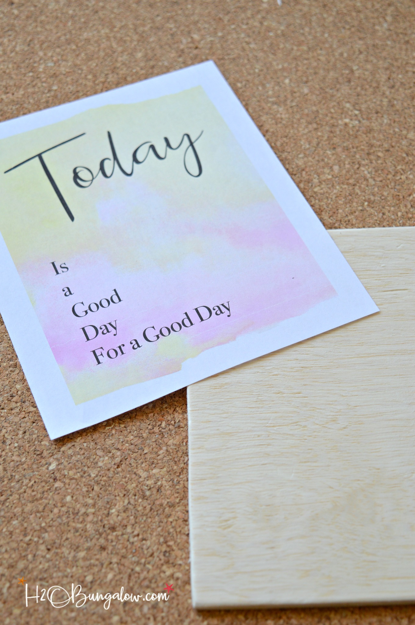 Tutorial to make a DIY hanging wood plaque with inspirational saying Today is a Good Day For a Good Day includes a free downloadable graphic printable. 