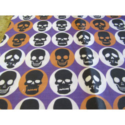 FUNKY SKULLS_PURPLE- 100% Cotton