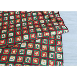 Christmas mess on green - 100% Cotton