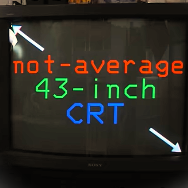 Size comparison of a 43 in CRT TV.