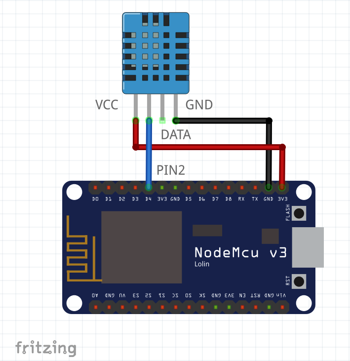 Esp8266 With Dht11 And Dht22 Sensors Simple Circuit - vrogue.co