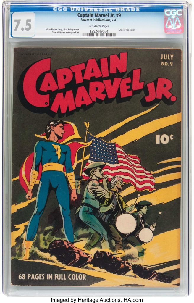 Captain Marvel Jr. #9 (Fawcett Publications, 1943) CGC VF- 7.5 Off-white pages