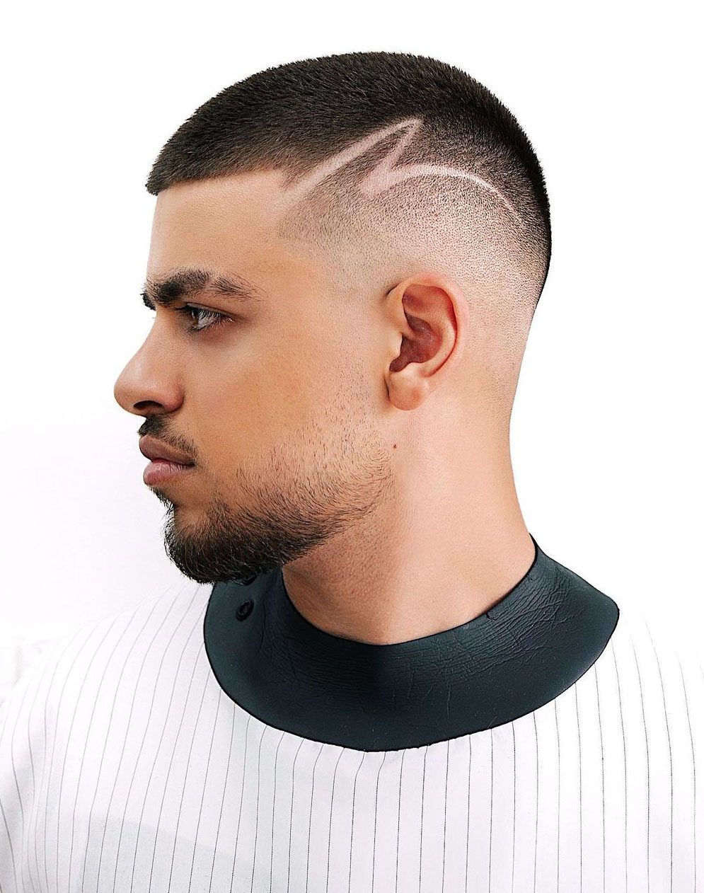 Buzz cut with hair design