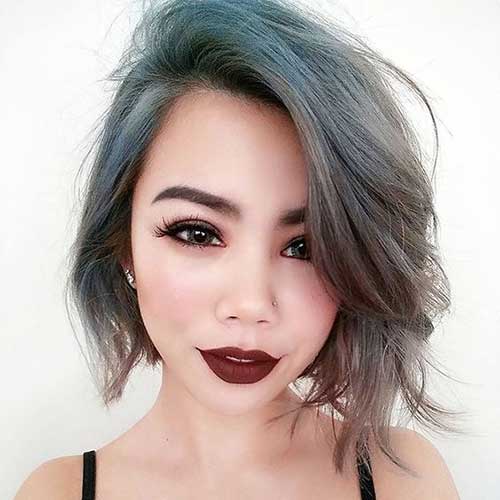 Asymmetrical bob with receding hairline for girl