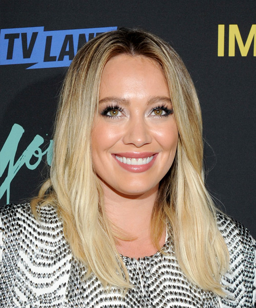 Hilary Duff Medium Straight   Light Golden Blonde   Hairstyle