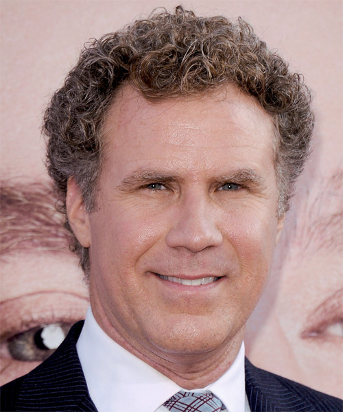 Will Ferrell Short Curly   Light Grey Brunette   Hairstyle