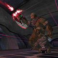 A Jiralhanae Minor firing a plasma rifle.