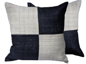 chess pattern hemp cushion cover