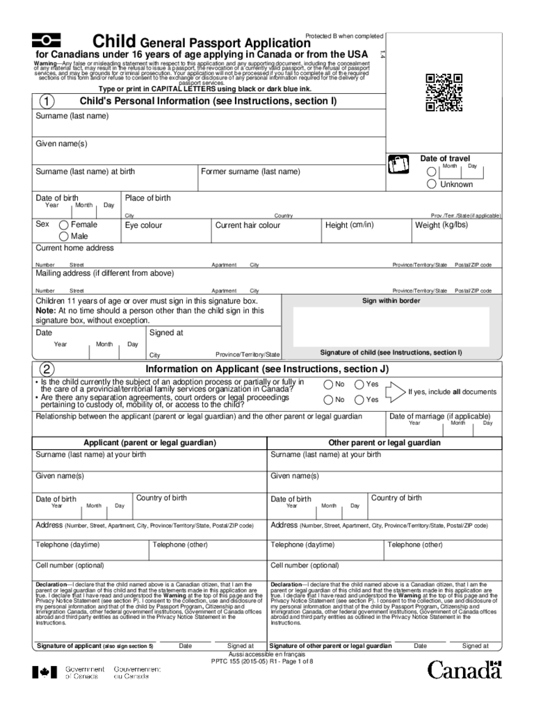 New Passport Forms For Child Fillable - Printable Forms Free Online