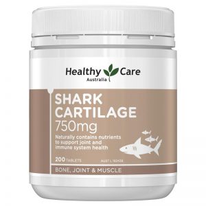 [MẪU MỚI] Sụn cá mập Healthy Care Shark Cartilage 750mg 200 viên của Úc