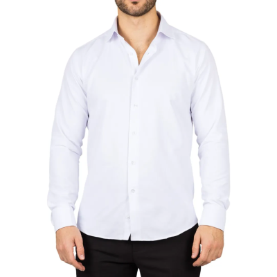 Men's White Double Cuff Oxford Shirt