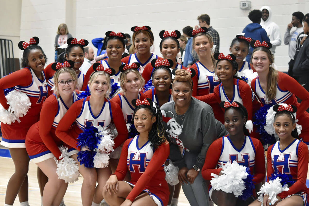 cheerleaders performing