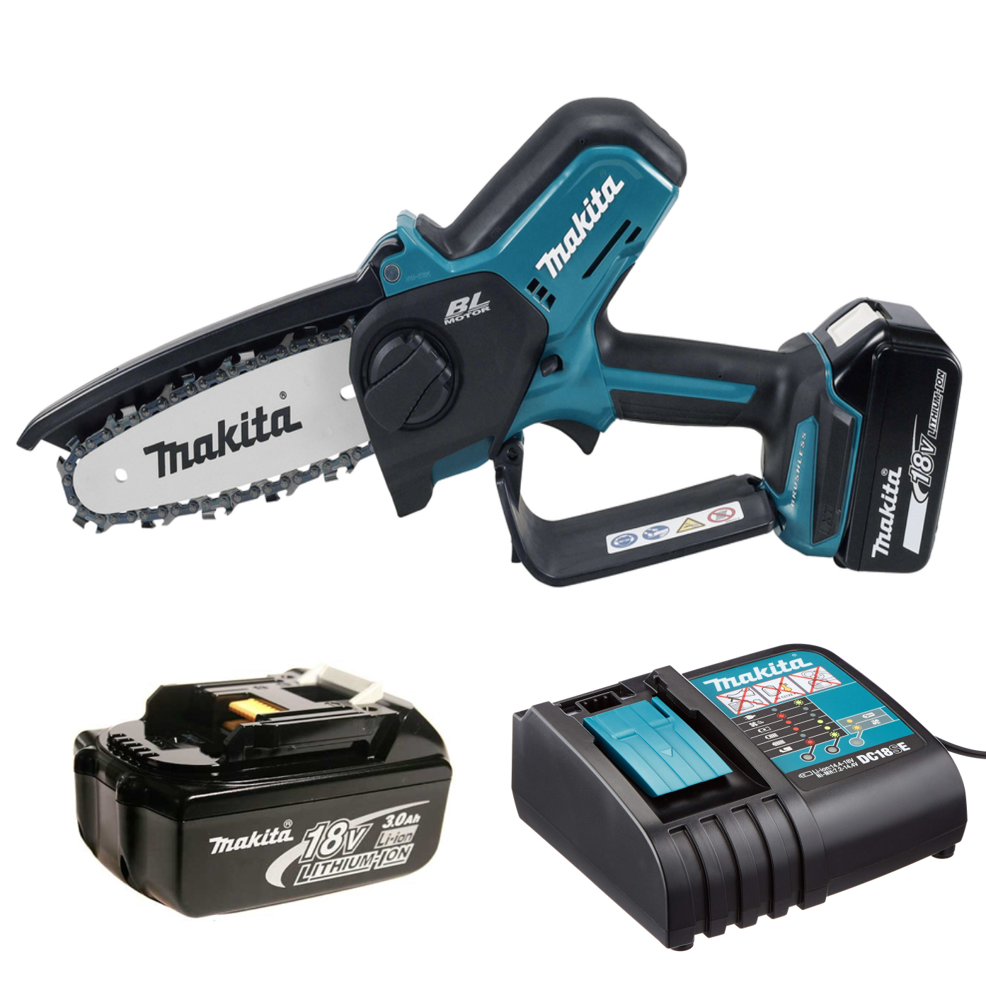 Makita DUC150Z PLUS MKP1RF182, 2 X 18V 3.0AH LI-ION CORDLESS Pruning Saw COMBO