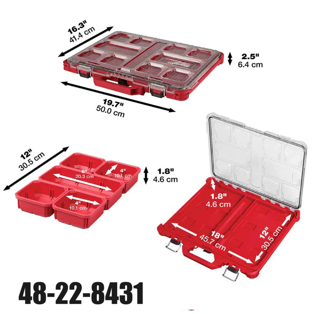 MILWAUKEE PACKOUT Low Profile Organizer 48-22-8431