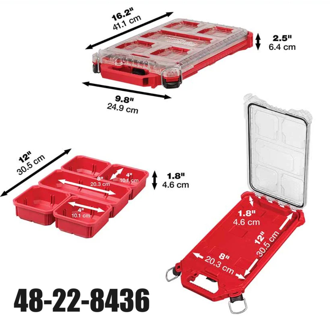 MILWAUKEE PACKOUT Compact Low-Profile Organizer 48-22-8436