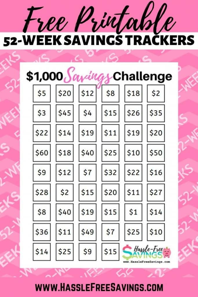 Printable 52 Week Savings Challenge