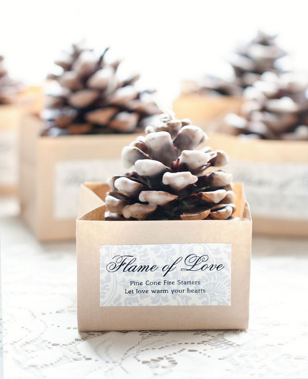 DIY Pinecone Fire Starter Favors