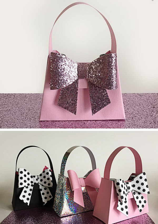 DIY Glitter Bow Paper Purse