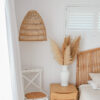 rattan light in bedroom