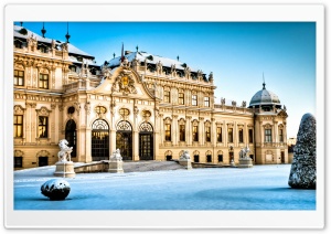 Belvedere Palace, Vienna, Austria, Winter Ultra HD Wallpaper for 4K UHD Widescreen Desktop, Lockscreen, Screensaver, TV, Tablet, Smartphone