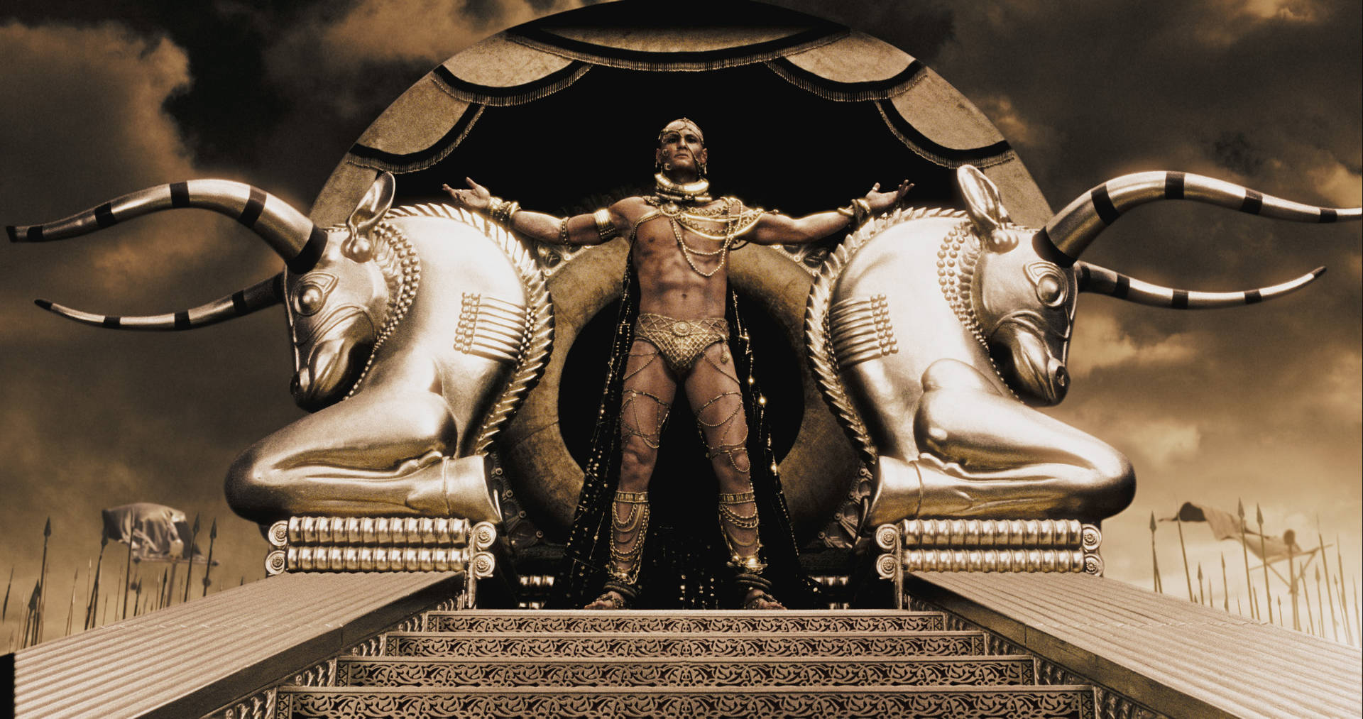 Caption: Rodrigo Santoro As King Xerxes In The Movie Wallpaper