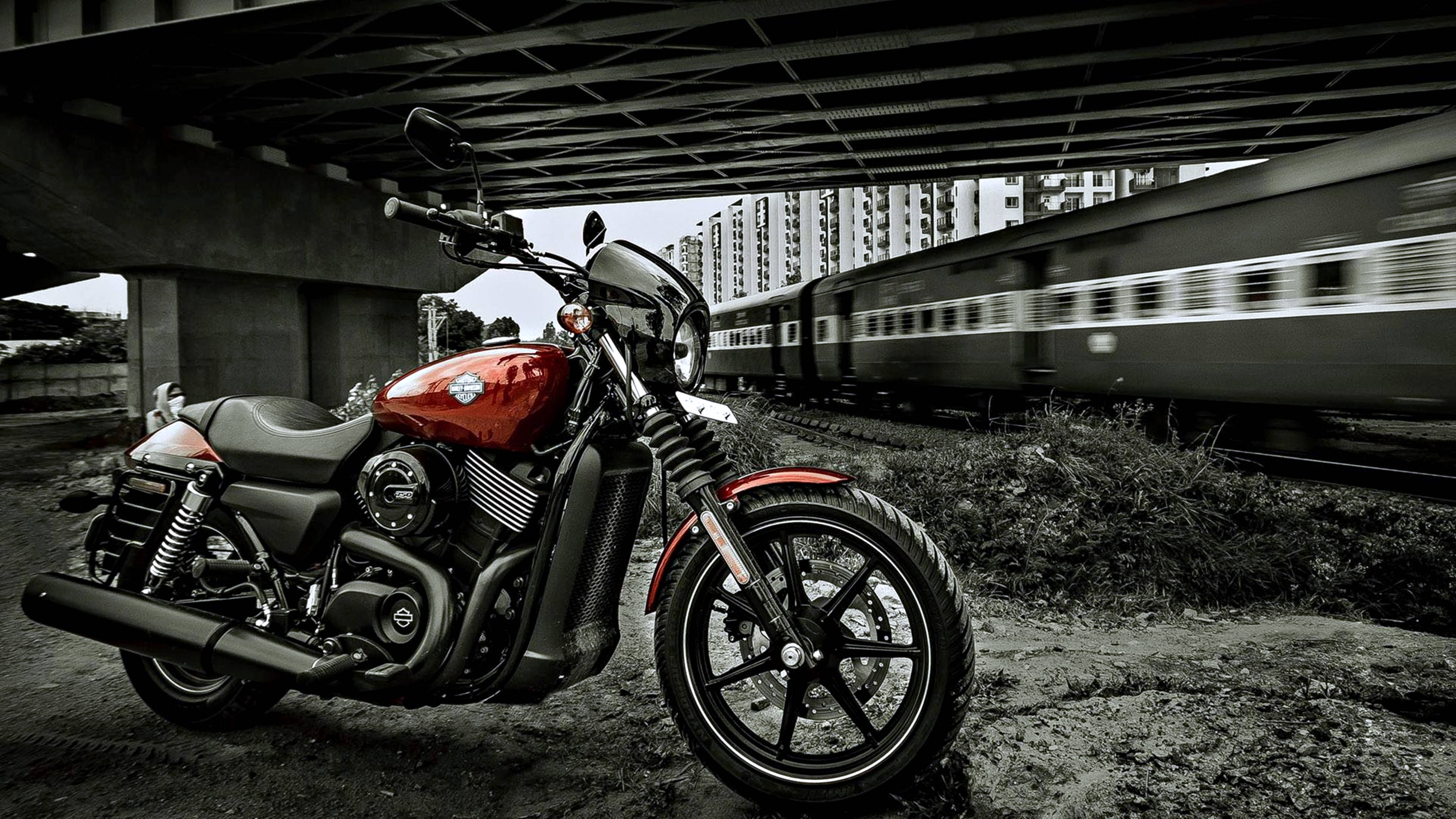 Harley Davidson Train Passing 1920x1080 Motorcycle Wallpaper