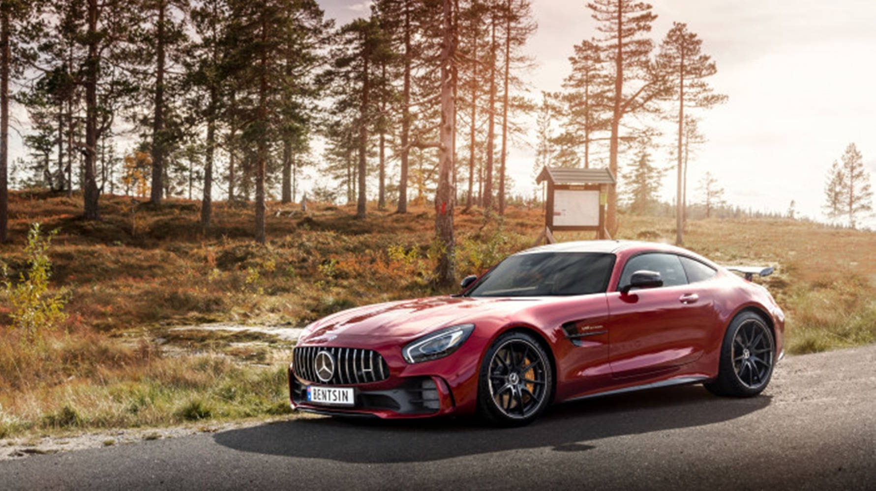 Mercedes Amg Gtr On Mountain Road Wallpaper