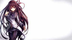 1920x1080 4k Homura Akemi On White Background Wallpaper